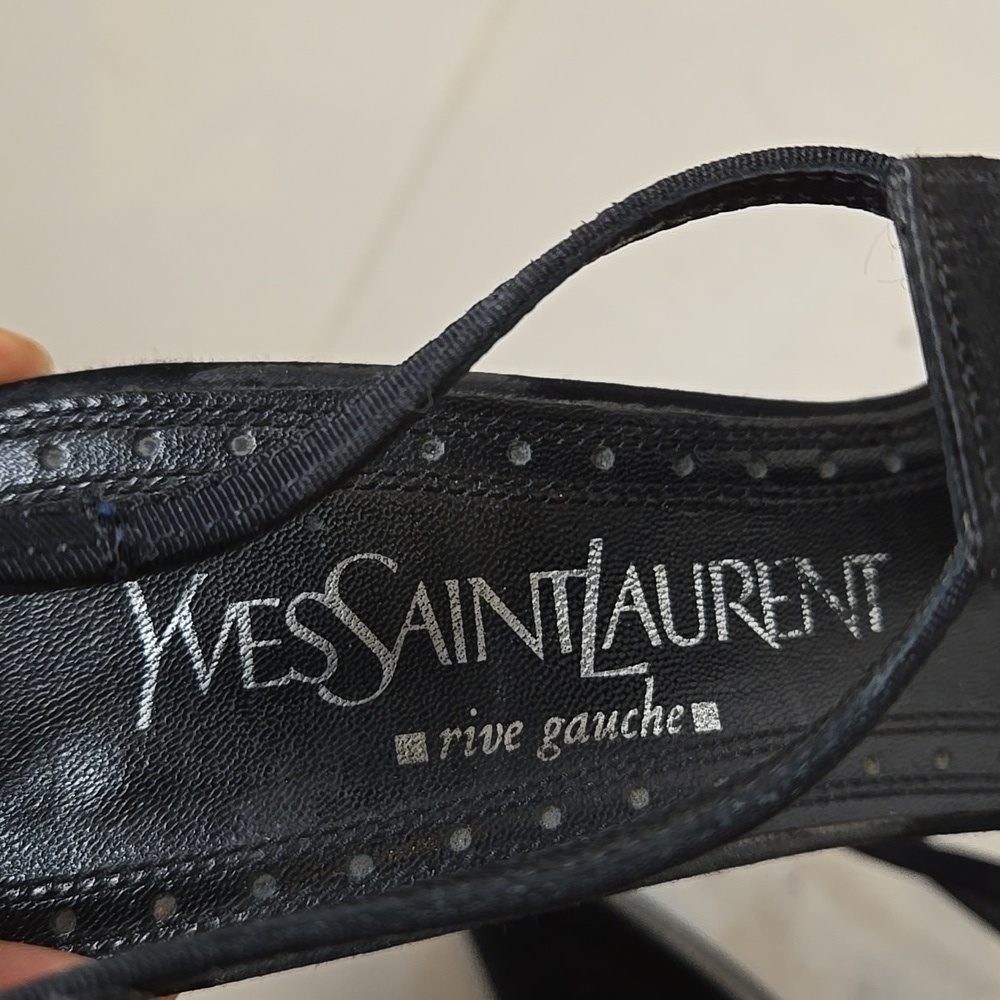 Vintage Yves Saint Laurent Black Stiletto Heels Size 37.5 - Picture 6 of 8